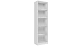 ADGO R50 Bücherregal mit Fächern 50x30x181 cm, Schmaler Schrank, Offenes Standregal, Büroregal, Regal Schranke, Ordnerregal, Aktenregal, Büromöbel Büro Möbel, Wandregal, Raumteiler (Weiß)