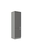 Küchen Hochschrank 60cm Hochglanz Grau Küchenzeile Küchenblock Küche Grey Bianca