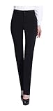 CYSTYLE Neue Damen Gerade Hose Kellnerhose Anzug Hose Anzughose Service Classic Style mit Elastische an Taile (Schwarz, M)