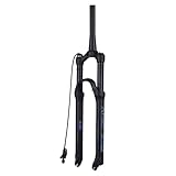 UPPVTE MTB Fahrrad Luft Vorderrad Gabel 125mm Travel,MTB Bike Vordergabel 26/27,5/29in Rebound Anpassung 9mm Achse Scheibenbremse Fahrradgabeln (Color : Tapered Remote Lock, Size : 29inch)