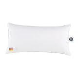 moe Natural Dream 3-Kammer Federn- und Daunenkissen 40x80 cm - Kopfkissen, Kissen, Made in Germany, 90% Daunen, auch für Allergiker geeignet, 100% Baumwolle, 590 g Füllmenge …