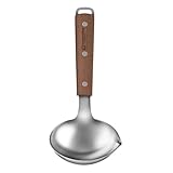 WAGENSTEIGER Schöpfkelle aus Edelstahl mit Ausgießer, 20 x 10 cm, hochwertiger SUS304-Edelstahl, hitzebeständiger Holzgriff, ergonomisches Design, ideal zum Servieren von Suppe, Eintöpfen und Saucen