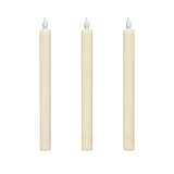 Weltbild LED Echtwachskerzen mit Timerfunktion - 3 LED Kerzen flackernde Flamme LED Deko Stabkerzen weiß | LED Kerzen mit Batterien als LED Kerzen Set flammenlos Kerzen Deko Tafelkerzen warmweiss