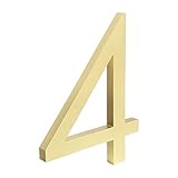 LUIBUY Großes schwimmendes Hausnummernschild, golden, 15 cm, moderne Gebäudebeschilderung for den Außenbereich, Huisnummer Numeros, Casa-Türnummern, Adressschild (Color : 4, Size : 15cm)