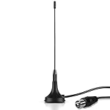 TV Antenne DVB-T/DVB-T2 -August DTA180- Kleine tragbare mini Antenne für Digital TV/DVB-T2 Tuner Stick mit stärkerem Empfang/Magnetfuß 1,5m Kabel/Smart Signalverstärker für alle DVB-T2 Geräte/Schwarz