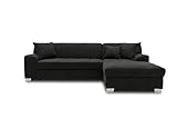 DOMO Collection Capri Ecksofa | Eckcouch in L-Form, Polsterecke Sofa Garnitur, schwarz, 239x152x75 cm