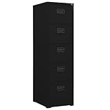 Susany Aktenschrank Büroschrank Kommode Ordnerschrank Mehrzweckschrank Bücherschrank Büromöbel Allzweckschrank Vorratsschrank Stahlschrank Lagerschrank Schrank für Büro,Schwarz 46x62x164 cm Stahl