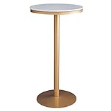 Galagold 55 cm Pub Bar Table Runde Marmoroberteil mit goldenem Bein und Basis, Esstisch für Heim/Restaurant/Litchen/Party (Size : Height: 105cm (41in))