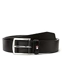 Tommy Hilfiger Herren Gürtel New Denton Belt 4.0 aus Leder, Schwarz (Black), 115 cm