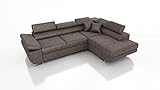 Robin Saturn Premium Kingston Ecksofa mit Schlaffunktion, Schlafsofa mit Bettkasten und Kissen, Freistehendes Eckcouch in L-Form, verstellbare Kopfstützen, Polstergarnitur Sofa