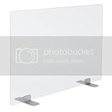 PLEXIDIRECT Spuckschutz Plexiglas Schutzwand Thekenaufsatz Trennwand für Büro Schreibtisch Acrylglas, LEMI Edelstahl, 120 x 75 cm (BxH)