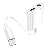 【Apple MFi-zertifiziert 】Kopfhörer Adapter für iPhone, 2 in 1 Musik Multifunktions 3,5 mm Klinke Adapter für Dongle AUX Audio Splitter Anschluss kompatibel mit iPhone 13/12/11/7/8 für alle iOS-Systeme