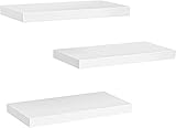 STOREMIC Wandregal, Regale Weiß Wand 38cm, 3er-Set Schweberegal Weiss, Moderne dekorative Regalbrettmit sauber Verarbeitet für Schlafzimmer, Küche, Büro, Wohnzimmer usw