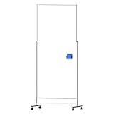 Vivol Mobile Trennwand Whiteboard 200x90cm - Doppelseitig und Magnetisch (Weiß)