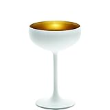 Stölzle Lausitz Elements Sektschale, Glas, Bianco Opaco E ORO, 6 Stück (1er Pack), 6