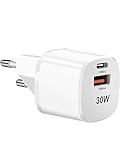 USB C Ladegerät 30W,Cshare GaN USB C Mini Netzteil PPS PD 3.0 Ladestecker Schnellladegerät für Google Pixel 7 Pro,iPhone 14/14 Pro Max/13,Google Pixel 7/7 Pro/6/6 Pro/Pixel 5,Galaxy S22 Ultra/S2.