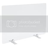 PLEXIDIRECT - Spuckschutz Plexiglas Schutzwand Thekenaufsatz Trennwand Büro Schreibtisch Acrylglas Büroschirm Niesschutz, 3mm Schirm, MOXI Silber Aluminium, 600 x 650 mm (BxH)