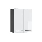 Vicco Hängeschrank 60 cm Küchenschrank Hängeschrank Küchenzeile Fame-Line (Weiß Hochglanz)