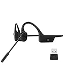 Shokz OpenComm UC【Mit USB-A】 - Bluetooth Kabellos Knochenschall PC Headset mit Noise-Canceling Boom Mic und Dongle, Perfekt für Home-Office, Remote-Arbeiten, Geschäftstreffen, mit Lesezeichen, Schwarz