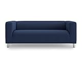 Masters of Covers Ersatzsofabezug für IKEA Klippan 2-Sitzer, Loveseat, Sofa Überzug, Klippan Bezug, 180 cm x 85 cm x 58 cm (Blau, Baumwolle)