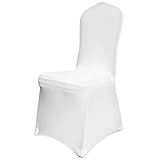 VEVOR Universell Weiße Elegante Stuhl 50 STK Polyester Und Elasthan Spandex Stuhlhussen Stretch Stuhlüberzug Stuhlbezug Husse Stuhlschutz Elastisch Hochzeit Wedding Party Chair Covers