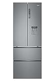 Haier B3FE742CMJW Kühl-Gefrierkombination/French Door / 70 cm Breite / 458 Liter/Wasserspender/Total No Frost/MyZone Pro/Humidity Zone/ABT, Edelstahllook