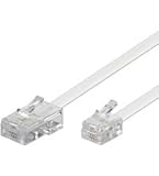 Manax WE 93062 Telefonkabel | Modularanschlußkabel | 4-polig belegt | RJ11 Stecker-RJ45 Stecker | Weiss | 6,0 m