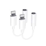 Lightning auf 3.5mm Klinke Adapter MFI Zertifizierung Kopfhörer Adapter für iPhone AUX Audio Kabel Splitter Kompatibel mit iPhone 13/12/11/XS/XS Max/XR/X/8/7 für Alle iOS Systeme - 2er Pack