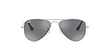 Ray-Ban Unisex Aviator Junior Sonnenbrille, Grau (Gestell: Gunmetal, Gläser: Grün Klassisch 200/71), Small (Herstellergröße: 50) EU