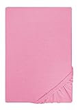 biberna 0077155 Spannbetttuch Jersey (Matratzenhöhe max. 22 cm) 1x 90x190 cm  100x200 cm pink