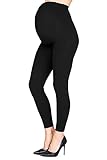 LORES Italienische Schwarze Umstandsleggings für Damen, Nahtlose, durchgehende Gummiband, Bauchstütze, hoch tailliert, 90 DEN, Nero, Größe S/M