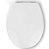 Pipishell Toilettendeckel, WC Sitz mit Absenkautomatik, Quick-Release Funktion für einfach Reinigung, O Form Weiß Toilettensitz mit Verstellbaren Scharnieren, Kunststoffversion