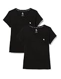 Calvin Klein Damen S/s Crew Neck 2pk Schlafanzugoberteil, Black, Medium