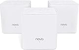 Tenda Nova MW3 Mesh WLAN System - AC1200 Dual Band WLAN Mesh System - Reichweite bis zu 300m² & 40 Geräte - 6x Ethernet Port - Ersetzt WLAN Router & Repeater - Kompatibel mit Alexa - 3er-Pack