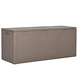 Gartenbox 270L braun PP Rattan mit den Maßen 118,5 x 44,5 x 51 cm (B x T x H)