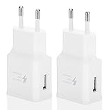 2er Pack USB Ladegerät Stecker, Adaptives Schnell Ladegerät Ladeadapter für Samsung S21/S20/S10/S6/S7/S8/S9/Edge/Plus/Active, Note 5 8, Note 9, Note10/Google Pixel 2/3/XL und andere Smartphones/Geräte