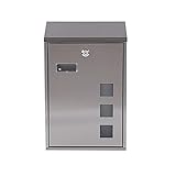 DGHJK Briefkasten, Briefkasten Großraum-Briefkasten ，wasserdichte Wandbriefkästen für den Außenbereich, Edelstahlfarbe, 9,8 x 3,9 x 15,2 Zoll, 9,8 x 3,9 x 15,2 Zoll Briefkasten