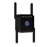 Shuimitao 5G WiFi Signal VerstäRker Wi-Fi VerstäRker Extender 1200Mbps Langstrecken 2.4Ghz Kabellos Router Booster (Schwarz) EU Stecker