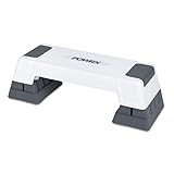 POWRX Aerobic Steppbrett 12/17/24cm (3 Stufen) Weiß I Stepper höhenverstellbar und rutschfest für Aerobic, Gymnastik und Fitness I Home Step Stepbench