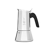 Bialetti - New Venus Induction, Edelstahl Herd Espresso-Kaffeemaschine, Geeignet für Alle Herdarten, 10 Tassen (460ml), Aluminium, Silber