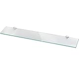 Glasregal Wandregal für Badezimmer Milchglas - Glas Regal aus 6 mm Sicherheitsglas 60x10,16x0,6cm - Glasablage Glasregalboden Badablage