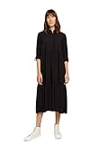 TOM TAILOR Damen 1029263 Midi-Blusenkleid, 14482-Deep Black, 42