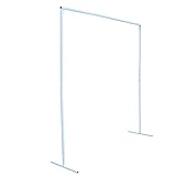 OUKANING 2x2m Schmiedeeisen Hochzeitsbogen Quadrat Balloon Arch Rosen Bogen Für Events Dekoration Gartenzubehör Gold/Weiß (Art : Weiß)