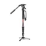 Manfrotto Element MII Video Kit Aluminium-Fluid-Einbeinstativ mit Kopf, schlank und leicht, bis zu 4 kg belastbar, klappbare Fluidbasis, 4 Sektionen, Drehverschlüsse, für spiegellose und DSLR-Kameras