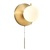 LED Modern Creative All Copper Wandlampe, 7W Glaskugel Wandleuchte Innendekoration Lampe Nachttischlampe, Wandleuchten für Wohnzimmer Hintergrund Wand Schlafzimmer Nachttisch Arbeitszimmer Dekoratio