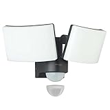 Oktaplex Lighting LED Strahler mit Bewegungsmelder Außen Cali Dos Motion - IP65 Zwei Köpfe 40W 3000K Warmweiß - Außenstrahler anthrazit mit Master Funktion