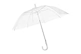 Durchsichtiger Regenschirm transparent, weißer Stockschirm Ø 100 cm; Eleganter Regenschirm in transparent - Das Fashion-Highlight (1x, Stockschirm)