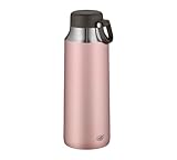 alfi Thermosflasche City Tea Bottle rosa 900ml, Edelstahl Trinkflasche 100% dicht auch bei Kohlensäure, 5547.284.090 Thermoskanne 12 Stunden heiß, 24 Stunden kalt, Teeflasche BPA-Frei