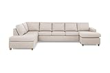 In Living Crazy Sofa, Natur/beige, Holz/Stoffbezug, 345 x 86 x 90 cm, U-Sofa, Diwan rechts, Schlafsofa, Sofa, Couch