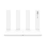 HUAWEI AX3 3000 Mbit/s Dual Band WLAN Router, Quad-Core , WiFi Geschwindigkeit bis zu 2402Mbit/s/5GHz+574Mbps/2.4GHz, 1 Gigabit WAN Port, 3 Gigabit LAN Ports, Unterstützt NFC-fähige OneTap Verbindung